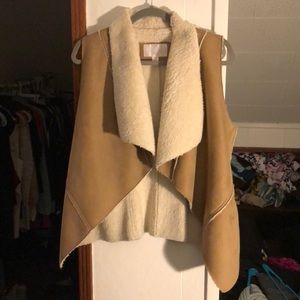 Faux suede/fur vest